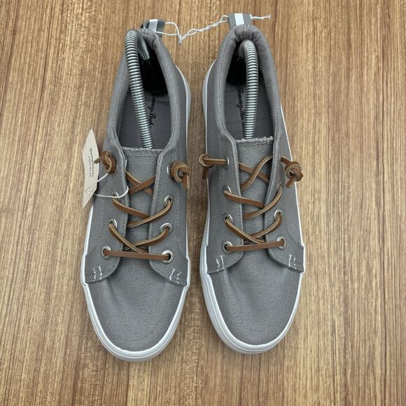 Tommy Bahama Gray Canvas Slip On Cushioned Sneakers Comfort Women's size 10 - Picture 7 of 9